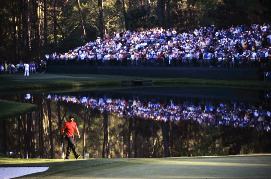 Tiger Woods on the 16th Green